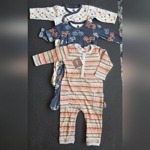 Tea collection Baby boy footie pajamas and one Piece Bundle One Is New